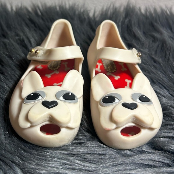 MINI MELISSA Ultragirl Frenchie Mary Jane Flat Cream Size 6 - Picture 3 of 7